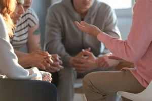 Group therapy talking with hands